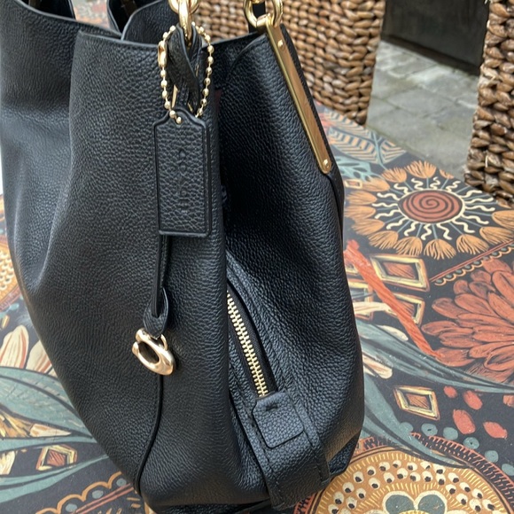 NIB - Coach Dalton 31 Polished Black Pebbled Leather Satchel 73545 - Picture 4 of 13